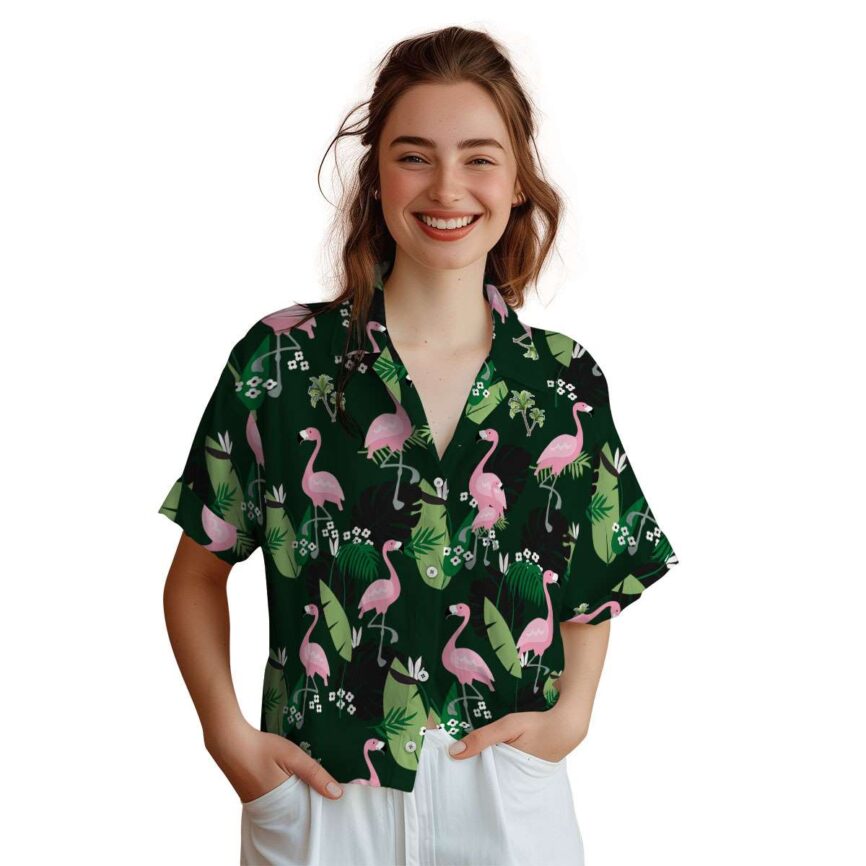 Palm Tree Tropical Flamingo Hawaiian Shirt Top rated