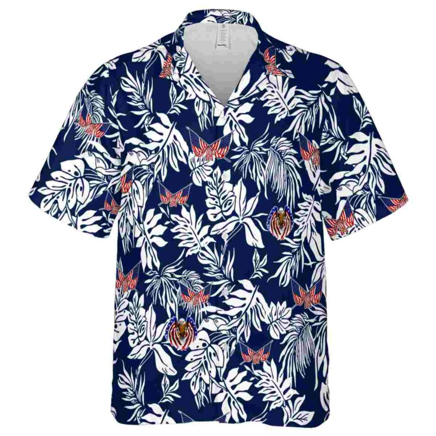 Patriotic Bold Foliage Hawaiian Shirt Fashion forward