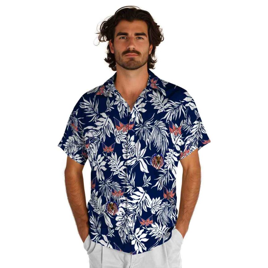 Patriotic Bold Foliage Hawaiian Shirt New Arrival