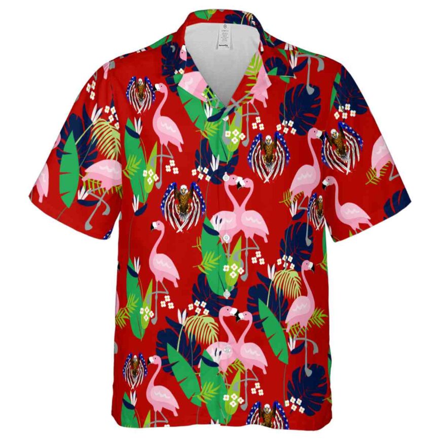Patriotic Flamingo Leaf Hawaiian Shirt Fashion forward