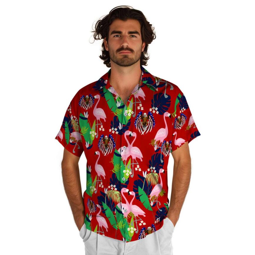 Patriotic Flamingo Leaf Hawaiian Shirt New Arrival