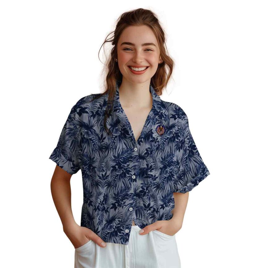 Patriotic Foliage Print Hawaiian Shirt Top rated