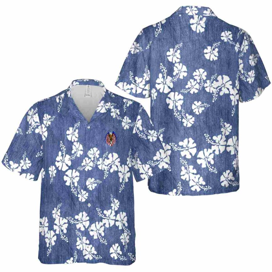 Patriotic Hibiscus Blossom Hawaiian Shirt Premium grade