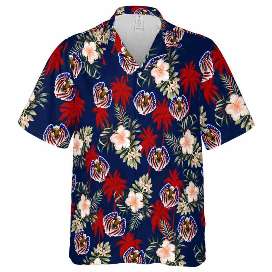Patriotic Hibiscus Palm Hawaiian Shirt Fashion forward