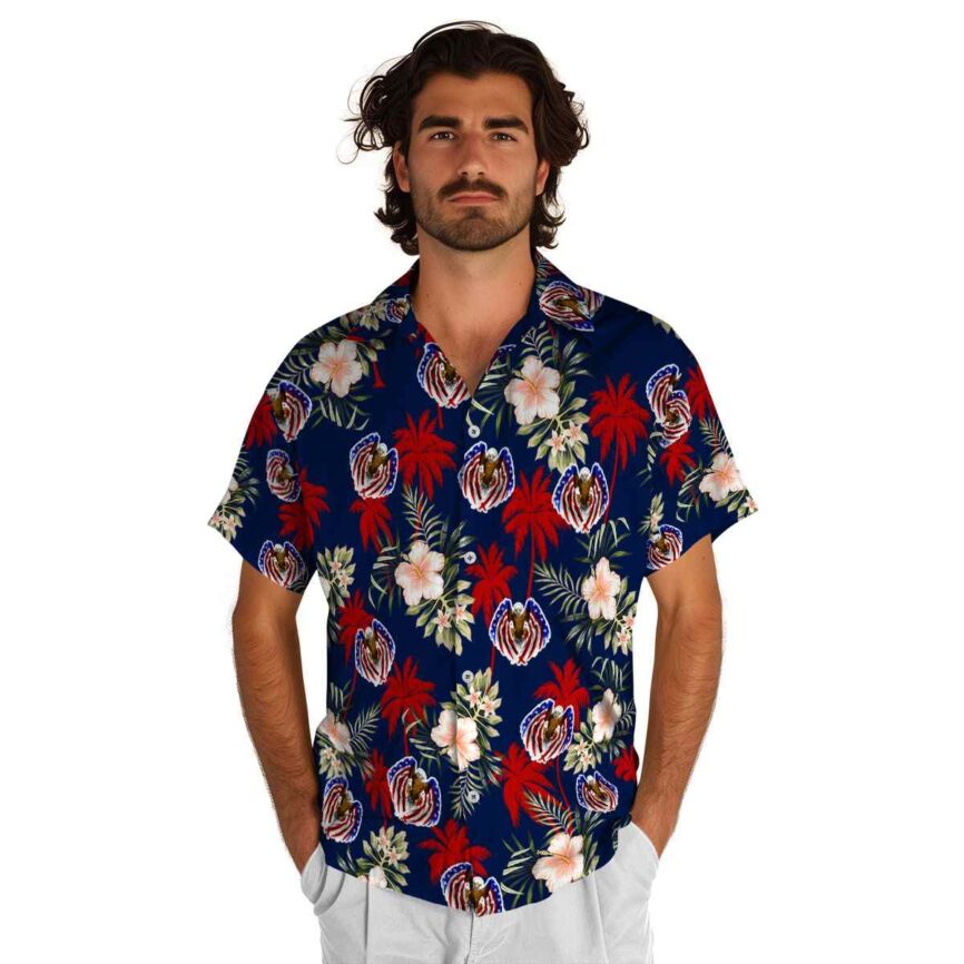 Patriotic Hibiscus Palm Hawaiian Shirt New Arrival