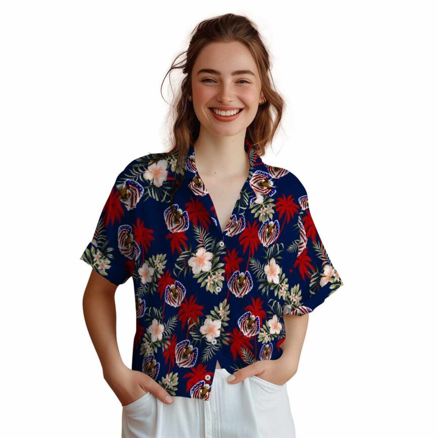 Patriotic Hibiscus Palm Hawaiian Shirt Top rated