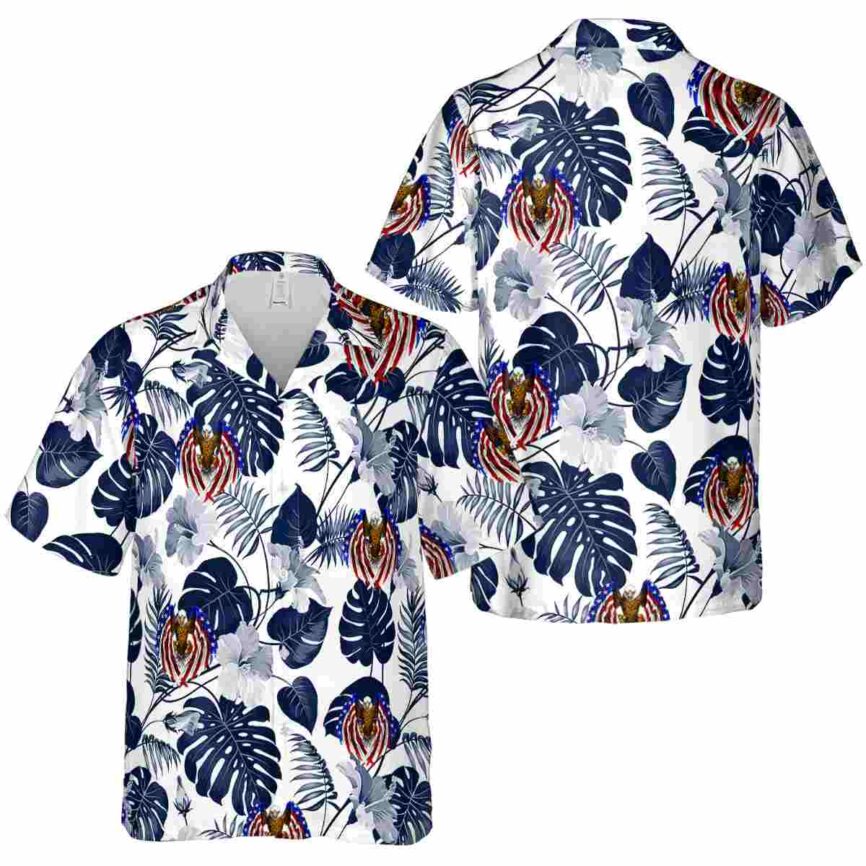 Patriotic Leaf Pattern Hawaiian Shirt Premium grade
