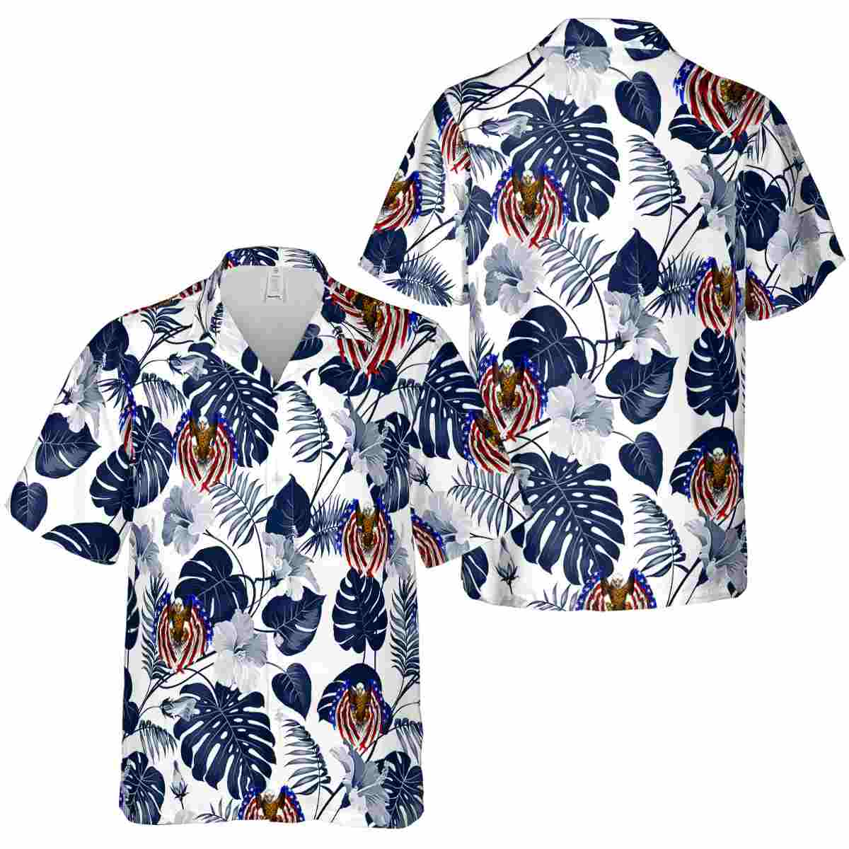 Patriotic Leaf Pattern Hawaiian Shirt Premium grade Patriotic Leaf Pattern Hawaiian Shirt Premium grade