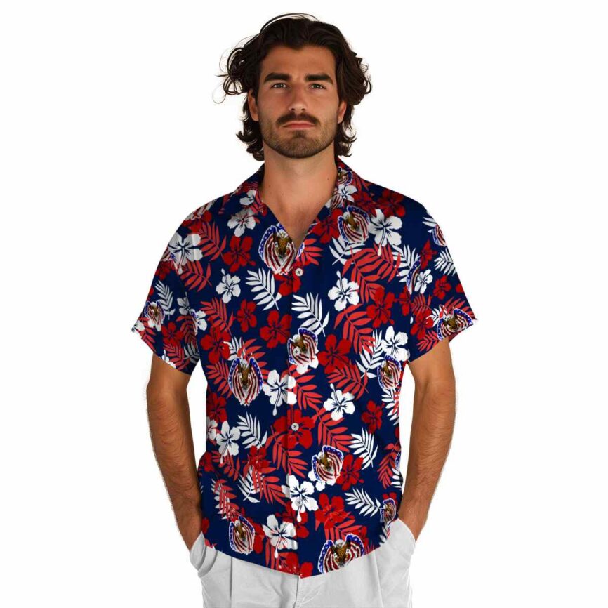 Patriotic Leafy Hibiscus Hawaiian Shirt New Arrival
