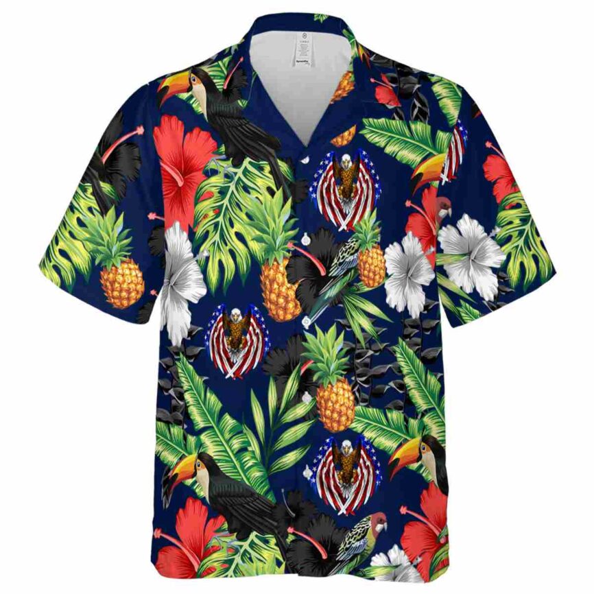 Patriotic Leafy Toucan Hawaiian Shirt Fashion forward