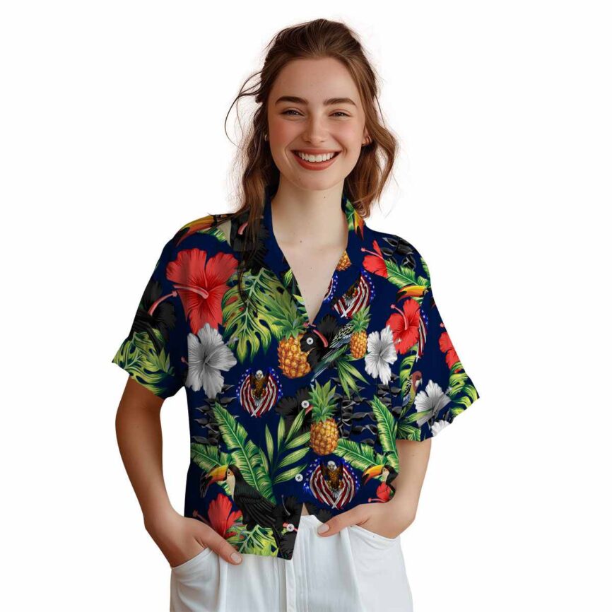 Patriotic Leafy Toucan Hawaiian Shirt Top rated