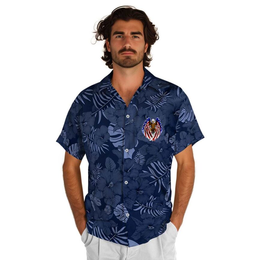 Patriotic Monochrome Floral Hawaiian Shirt New Arrival