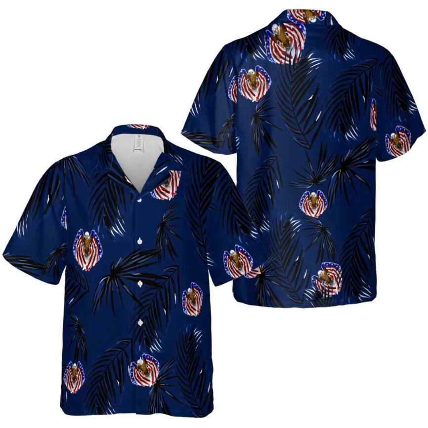 Patriotic Monochrome Palm Hawaiian Shirt Premium grade