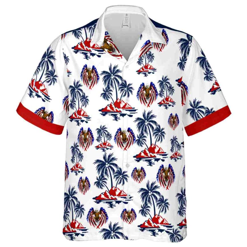 Patriotic Palm Island Graphic Hawaiian Shirt Fashion forward
