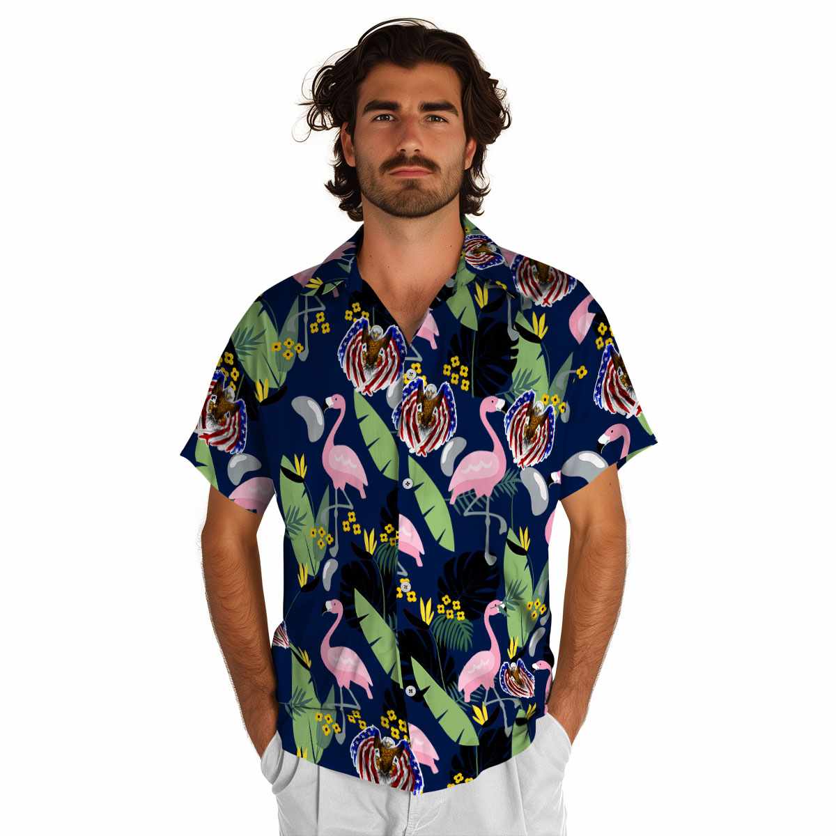 Patriotic Pink Flamingo Hawaiian Shirt New Arrival Patriotic Pink Flamingo Hawaiian Shirt New Arrival