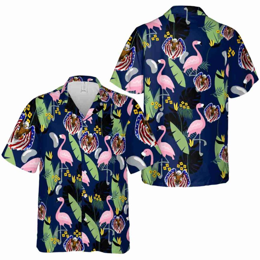 Patriotic Pink Flamingo Hawaiian Shirt Premium grade