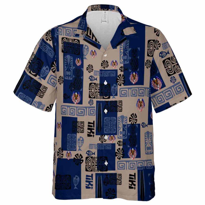 Patriotic Tiki Motifs Hawaiian Shirt Fashion forward