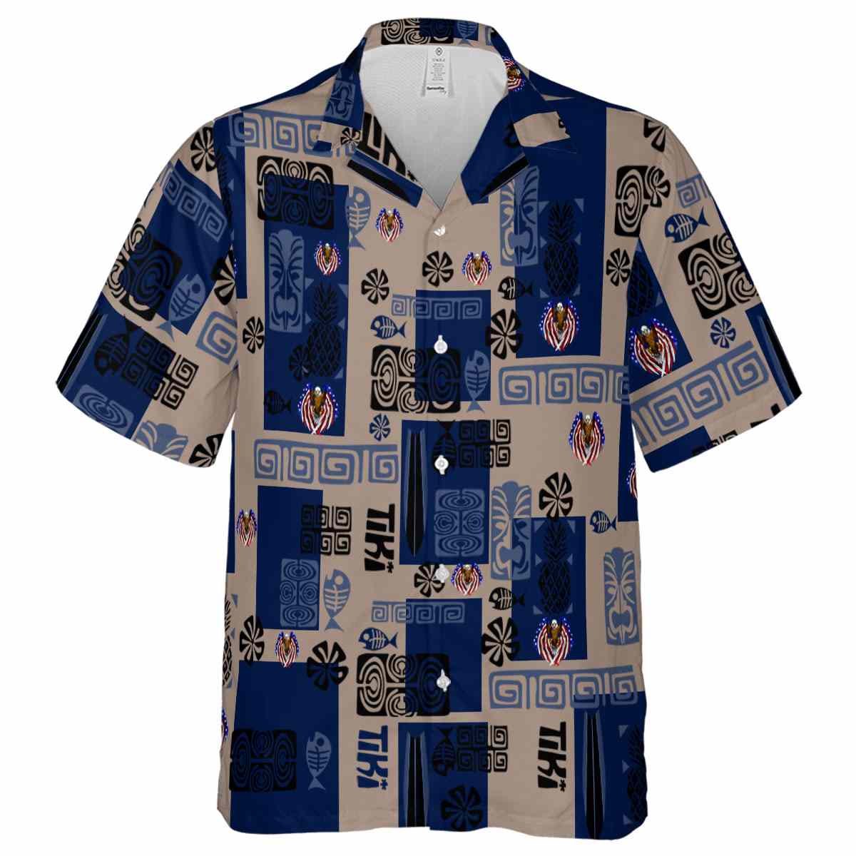 Patriotic Tiki Motifs Hawaiian Shirt Fashion forward Patriotic Tiki Motifs Hawaiian Shirt Fashion forward