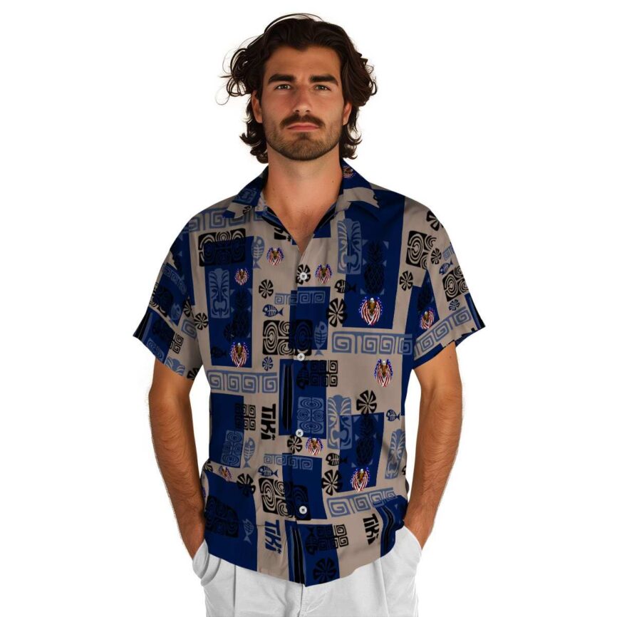 Patriotic Tiki Motifs Hawaiian Shirt New Arrival