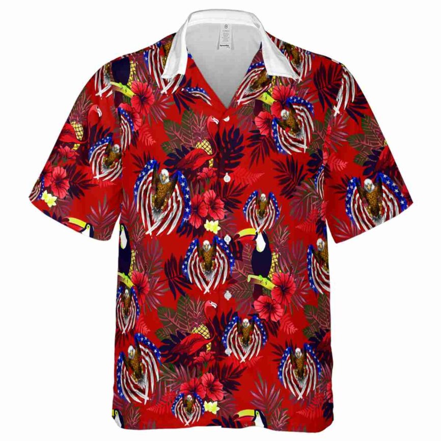 Patriotic Tropical Bird Hawaiian Shirt Fashion forward