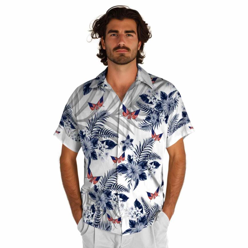 Patriotic Tropical Blossom Hawaiian Shirt New Arrival