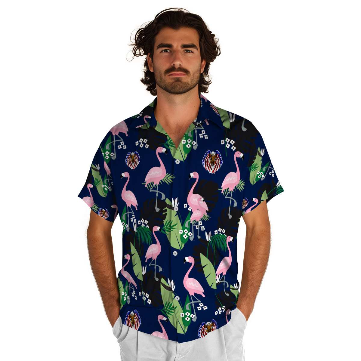 Patriotic Tropical Flamingo Hawaiian Shirt New Arrival Patriotic Tropical Flamingo Hawaiian Shirt New Arrival