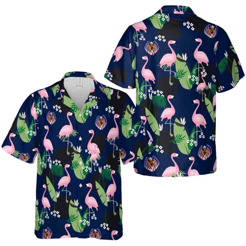 Patriotic Tropical Flamingo Hawaiian Shirt Premium grade