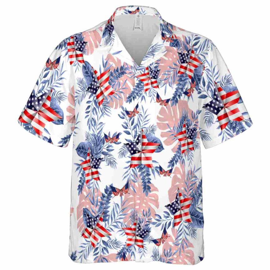 Patriotic Tropical Fronds Hawaiian Shirt Fashion forward