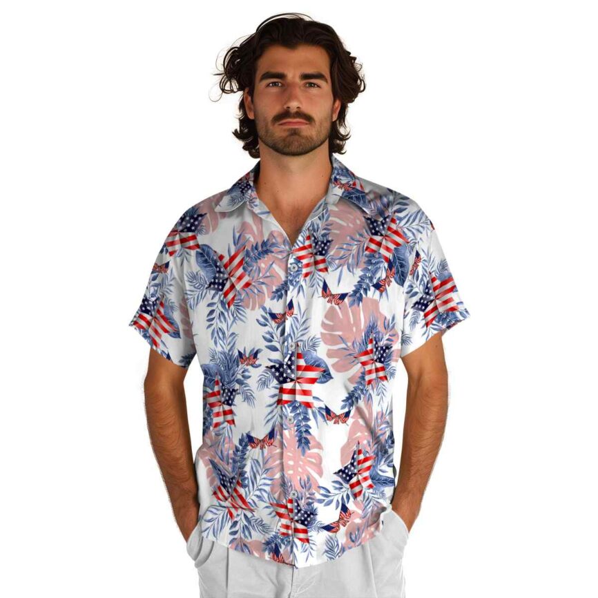 Patriotic Tropical Fronds Hawaiian Shirt New Arrival