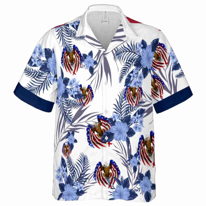 Patriotic US Flag Floral Hawaiian Shirt Fashion forward