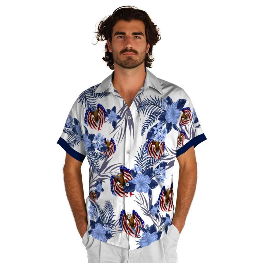 Patriotic US Flag Floral Hawaiian Shirt New Arrival