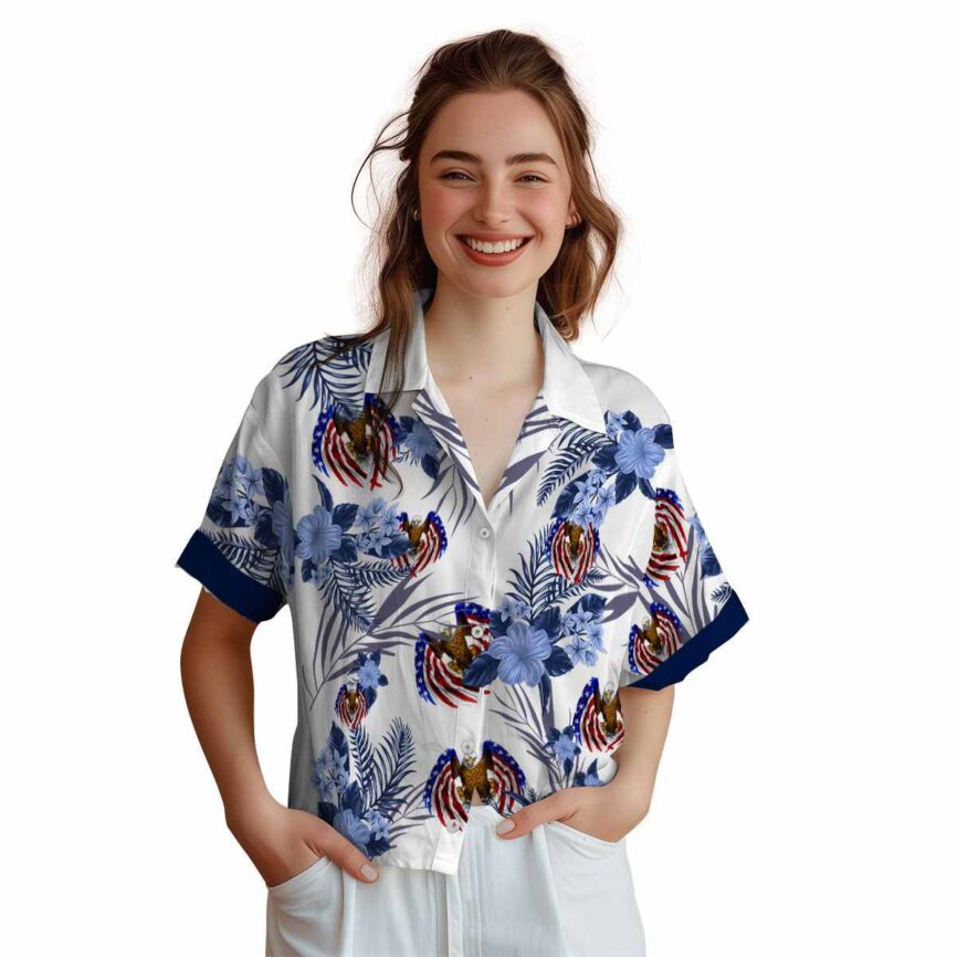 Patriotic US Flag Floral Hawaiian Shirt Top rated