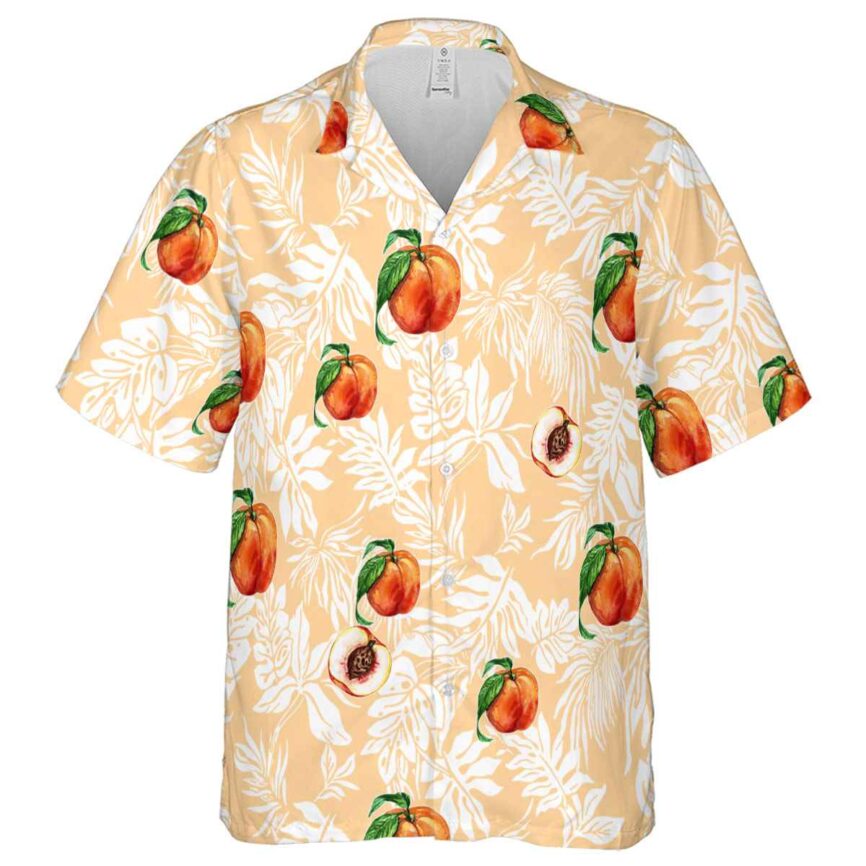 Peach Bold Foliage Hawaiian Shirt Fashion forward