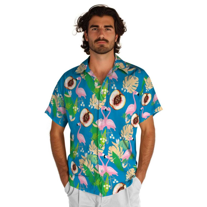 Peach Flamingo Leaf Hawaiian Shirt New Arrival