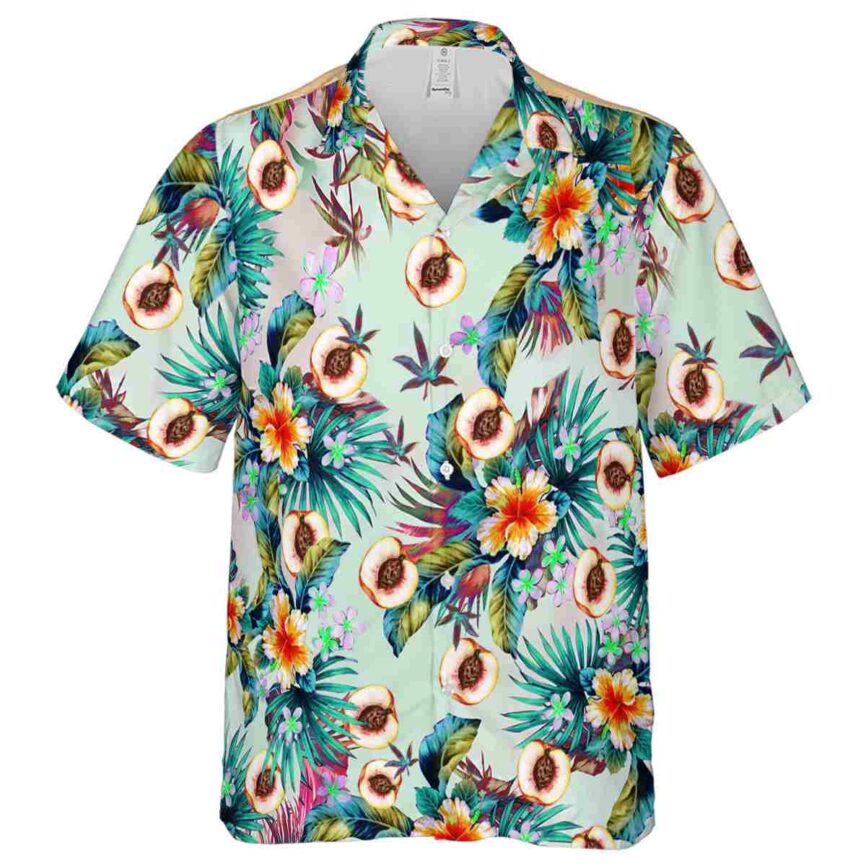Peach Floral Burst Hawaiian Shirt Fashion forward
