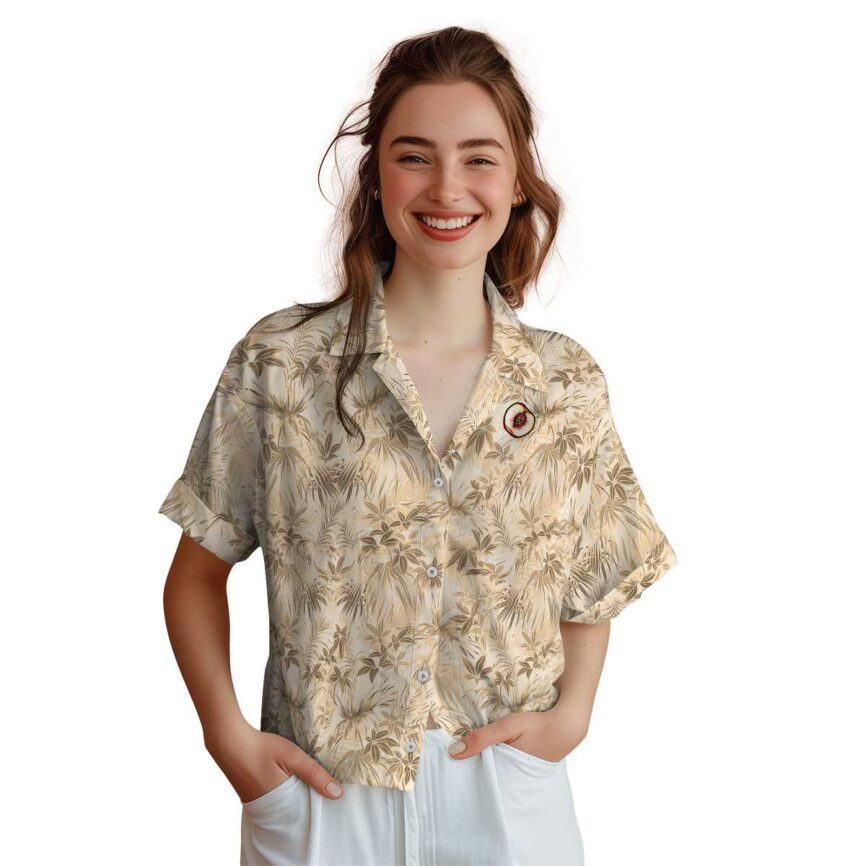 Peach Foliage Print Hawaiian Shirt Top rated