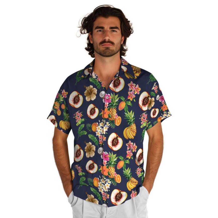 Peach Fruit Pattern Hawaiian Shirt New Arrival