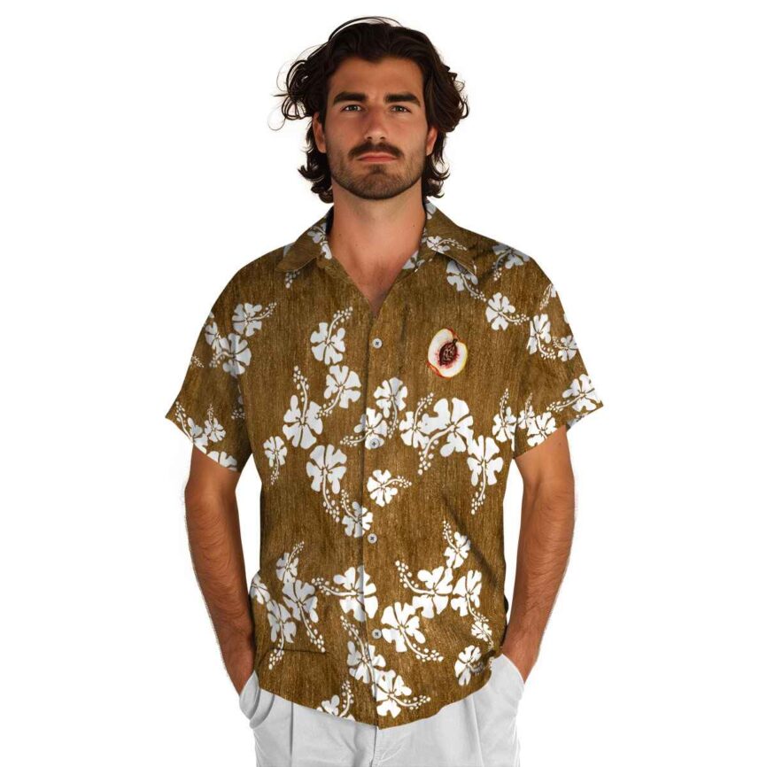 Peach Hibiscus Blossom Hawaiian Shirt New Arrival