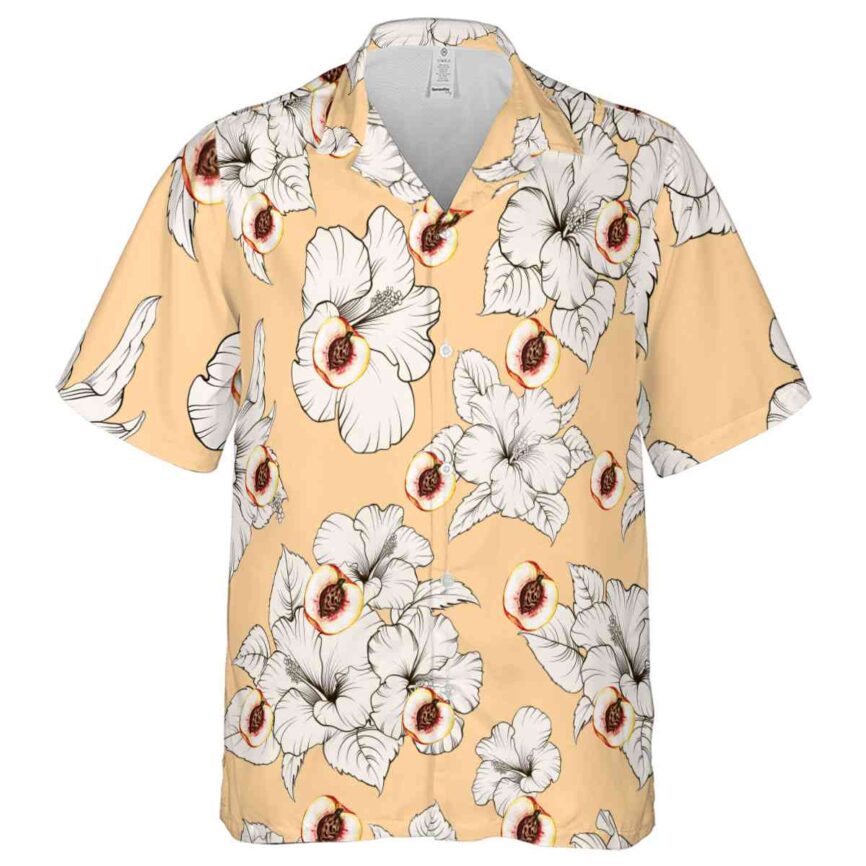 Peach Hibiscus Flower Hawaiian Shirt Fashion forward
