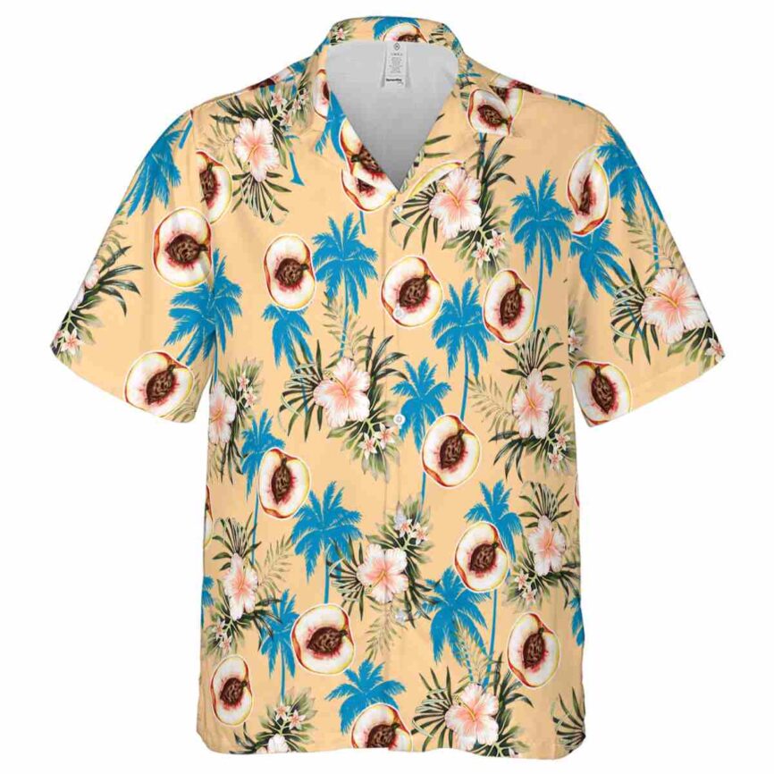 Peach Hibiscus Palm Hawaiian Shirt Fashion forward