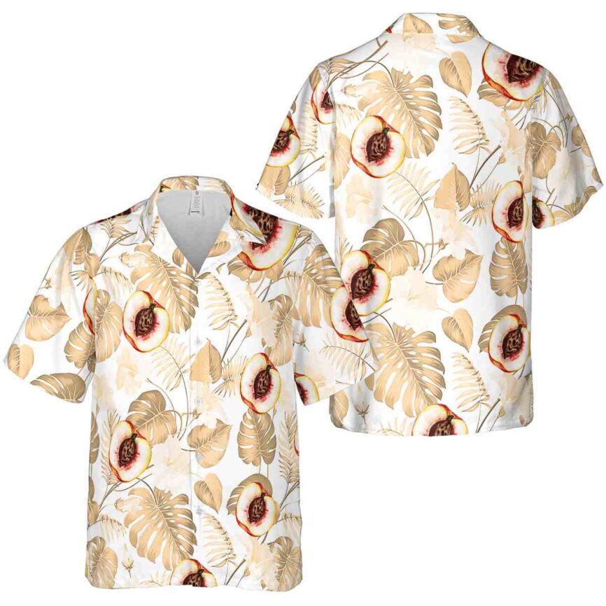 Peach Leaf Pattern Hawaiian Shirt Premium grade