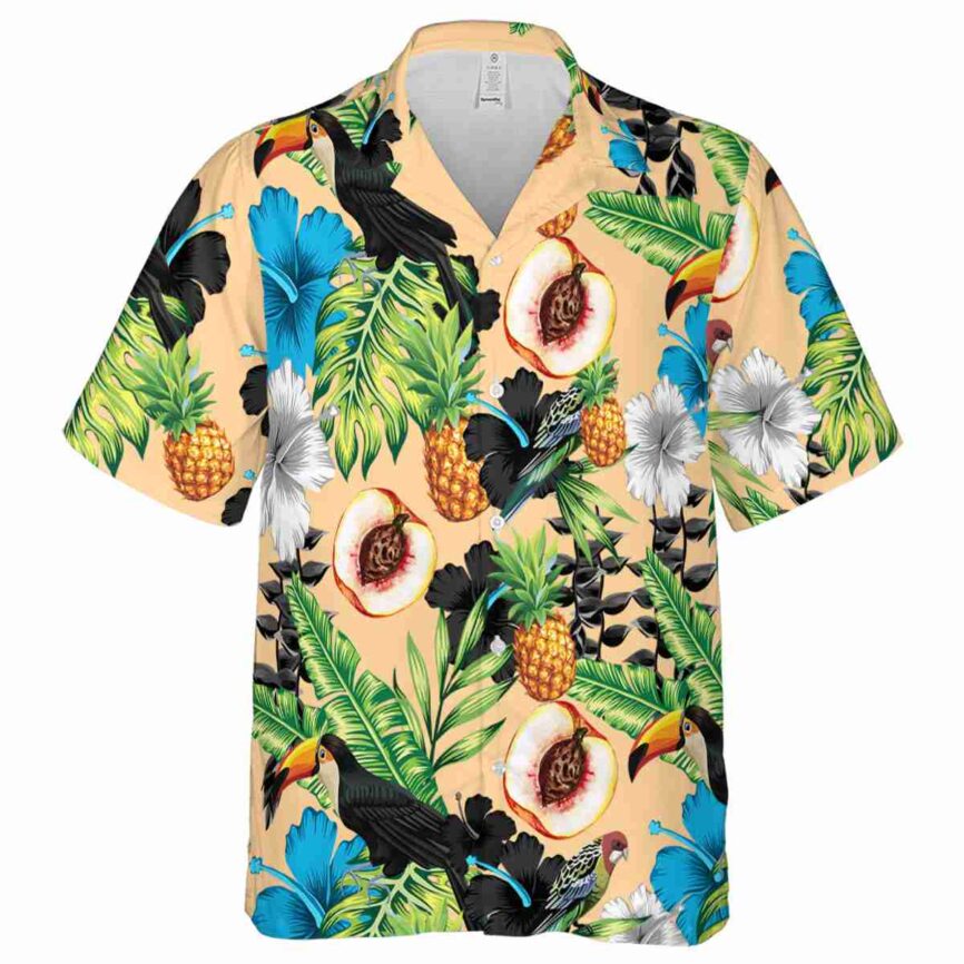 Peach Leafy Toucan Hawaiian Shirt Fashion forward