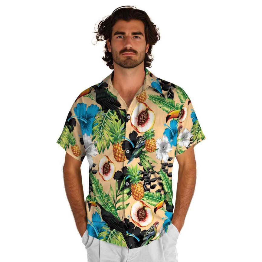 Peach Leafy Toucan Hawaiian Shirt New Arrival