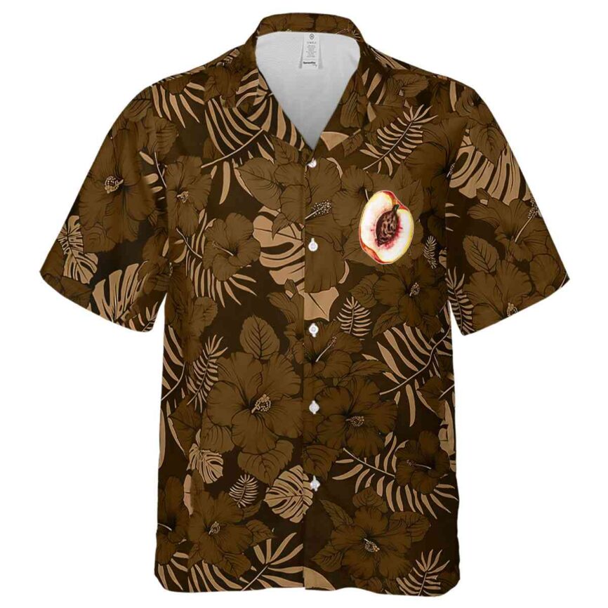 Peach Monochrome Floral Hawaiian Shirt Fashion forward
