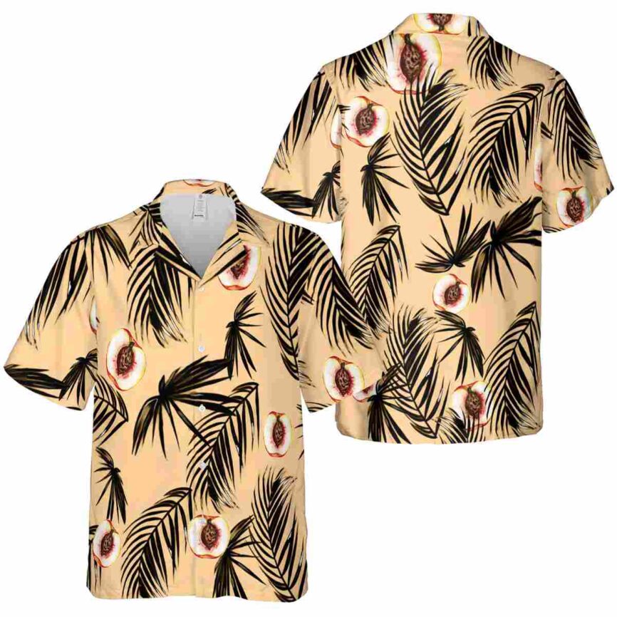Peach Monochrome Palm Hawaiian Shirt Premium grade