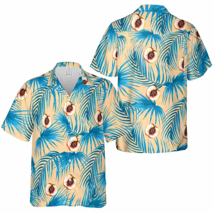Peach Palm Frond Hawaiian Shirt Premium grade