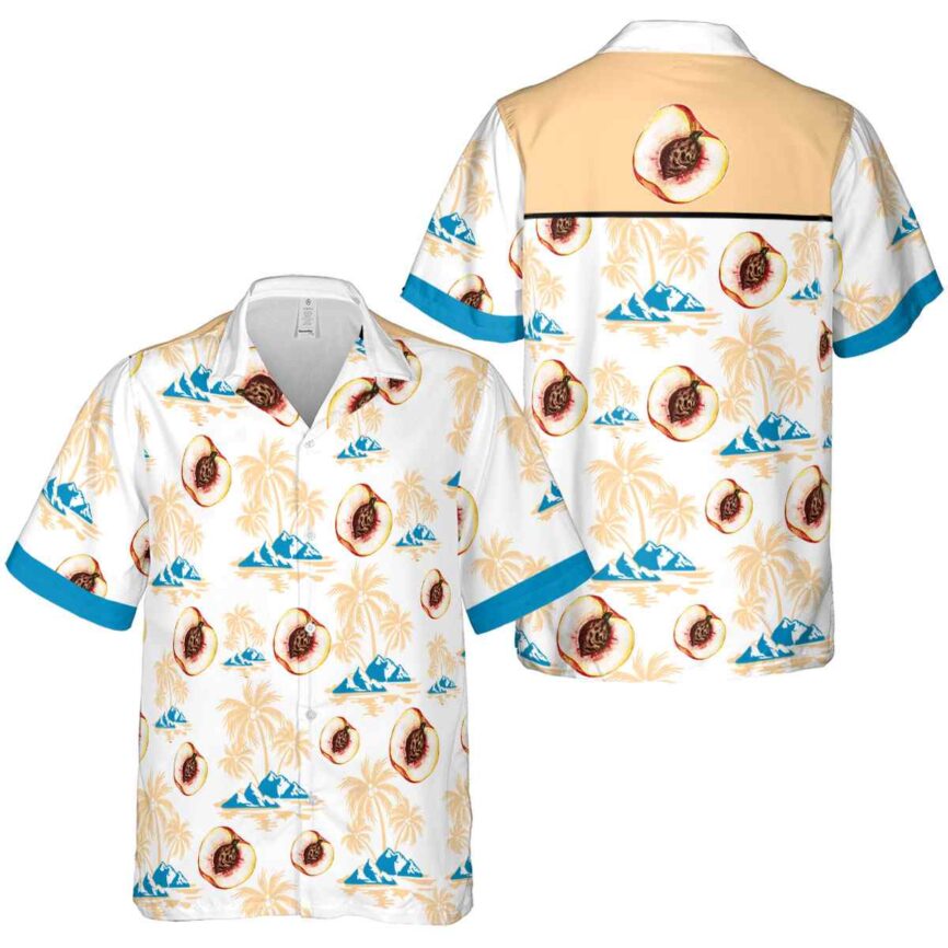 Peach Palm Island Graphic Hawaiian Shirt Premium grade