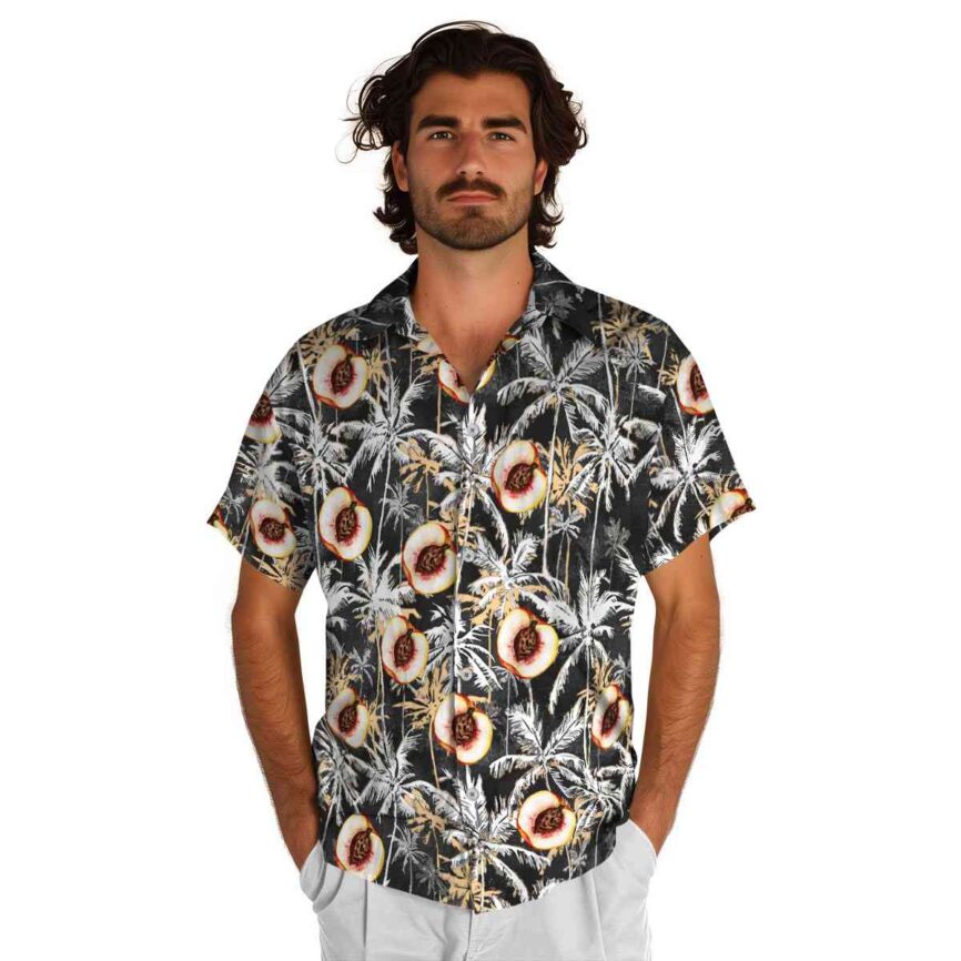 Peach Palm Themed Hawaiian Shirt New Arrival