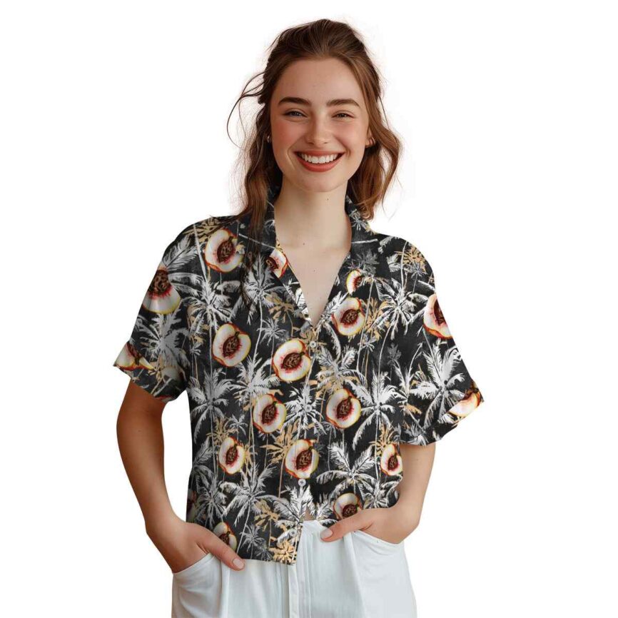 Peach Palm Themed Hawaiian Shirt Top rated