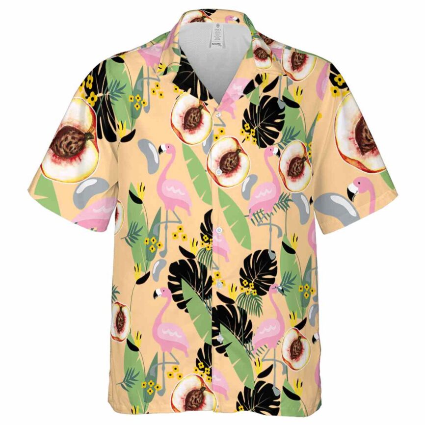 Peach Pink Flamingo Hawaiian Shirt Fashion forward